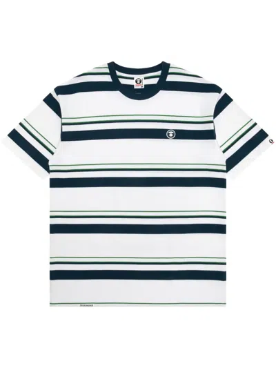 Aape By A Bathing Ape Striped T-shirt In White