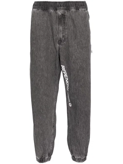 Aape By A Bathing Ape Tapered-leg Jeans In Black