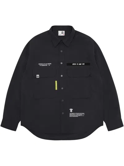Aape By A Bathing Ape Text-print Shirt In Black