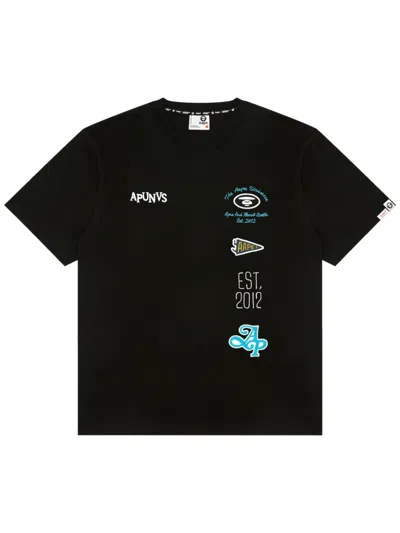 Aape By A Bathing Ape Text-print T-shirt In Black