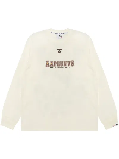 Aape By A Bathing Ape Text-print T-shirt In Ivx Ivory