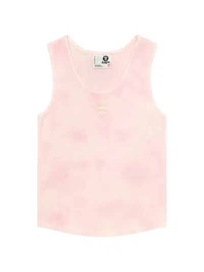 Aape By A Bathing Ape Tie-dye Embroidered Top In Pink