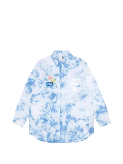 Aape By A Bathing Ape Tie-dye Graphic Shirt In Blue