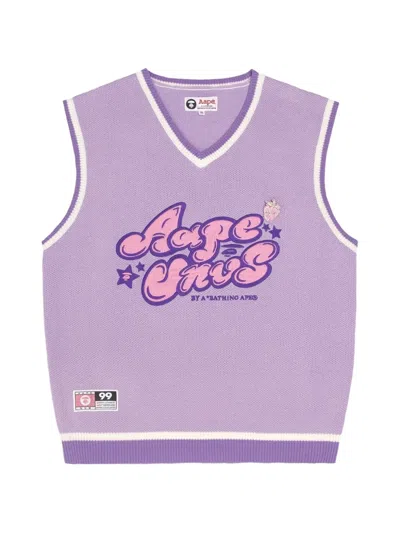 Aape By A Bathing Ape V-neck Sleeveless Vest In Purple