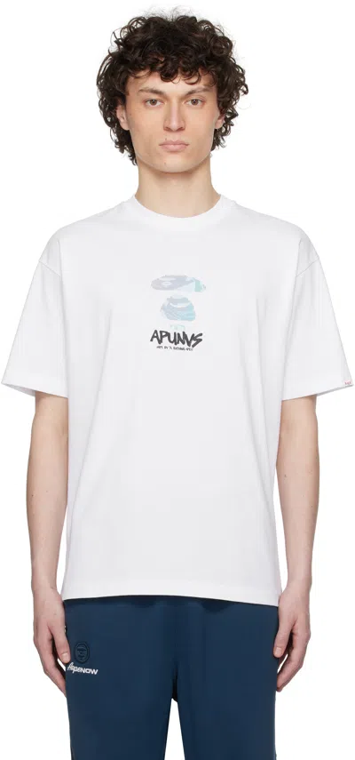 Aape By A Bathing Ape White Aapeunvs Moonface Logo T-shirt In Whx White