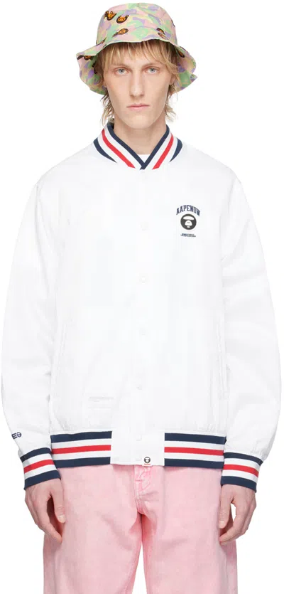 Aape By A Bathing Ape White Lightweight Jacket In Whx White