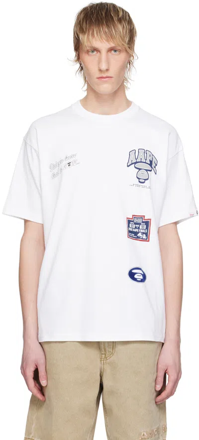 Aape By A Bathing Ape White Theme T-shirt In Whx White