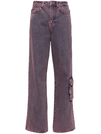 Aape By A Bathing Ape Wide-leg Cargo Jeans In Purple