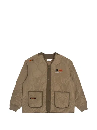 Aape By A Bathing Ape X Alpha Industries Quilted M-65 Jacket In Neutral
