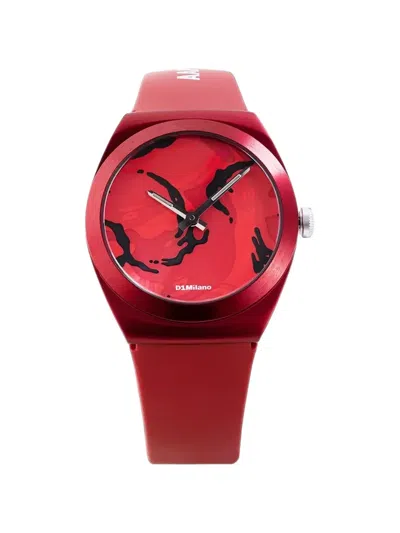 Aape By A Bathing Ape X D1 Canva 34mm Watch In Red