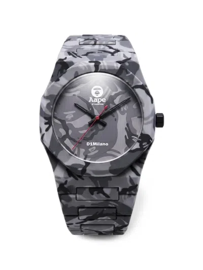 Aape By A Bathing Ape X D1 Milano 40mm Watch In Gray