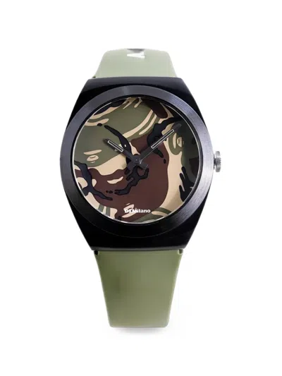 Aape By A Bathing Ape Xd1 Camouflage-print 34mm Watch In Green