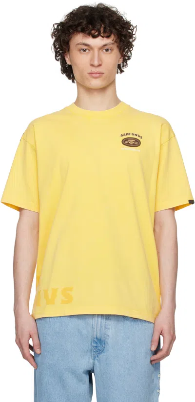 Aape By A Bathing Ape Yellow Fancy Main T-shirt In Yel Light Yellow