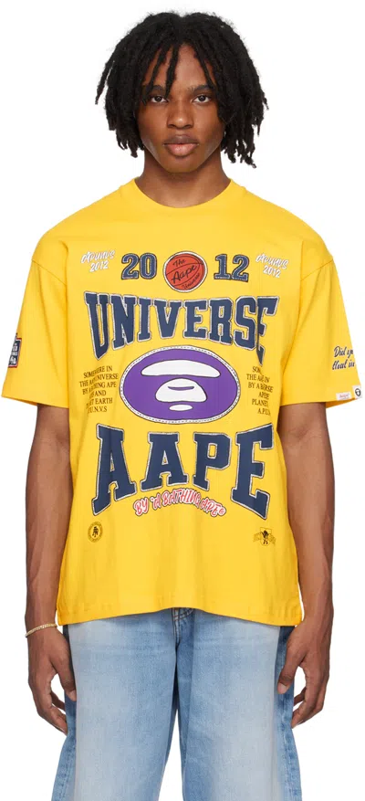 Aape By A Bathing Ape Yellow Theme T-shirt In Yex Yellow