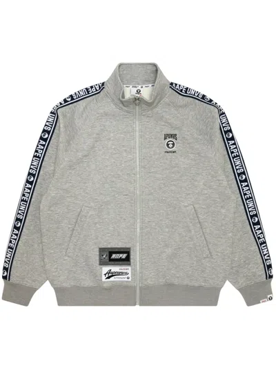 Aape By A Bathing Ape Zip-up Logo Sweatshirt In Grau