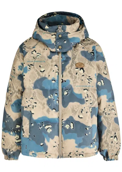 Aape Camouflage-print Quilted Shell Jacket In Beige