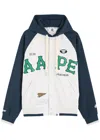 Aape College Colour-block Hooded Sweatshirt In Blue