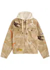 Aape Layered Camouflage Denim Jacket In Beige
