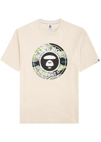 Aape Logo-print Cotton T-shirt In Beige