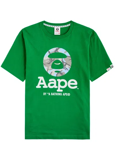 Aape Logo-print Cotton T-shirt In Green