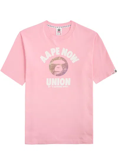 Aape Logo-print Cotton T-shirt In Pink