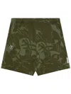 Aape Men's Moonface Camo Sweat Shorts In Green In Green
