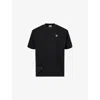 Aape Mens  1 Point Rubberised-logo Cotton T-shirt In Black