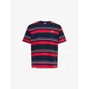 Aape Mens  Now Stripe Cotton T-shirt In Navy (red)