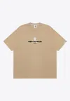 Aape Moonface Logo Short-sleeved T-shirt In Beige