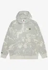 Aape Moonface Zip-up Camo Hooded Sweatshirt In Gray