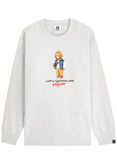 Aape Printed Cotton Top In Grey