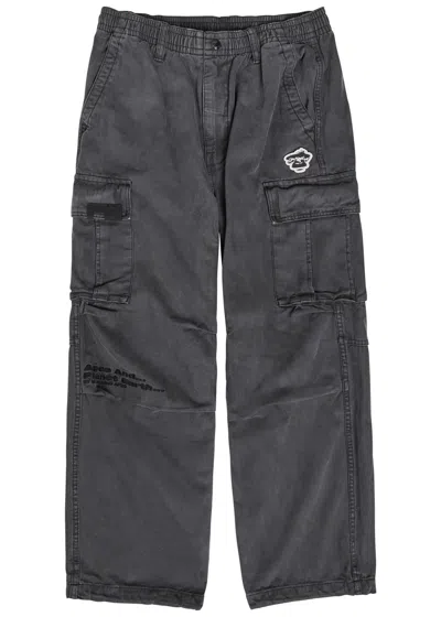 Aape Straight-leg Cotton Cargo Trousers In Black