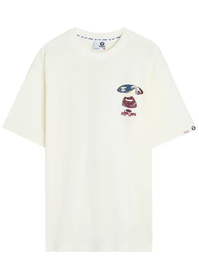 Aape Universe Printed Cotton T-shirt In White