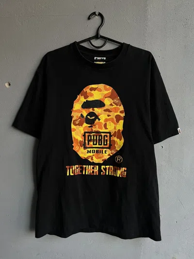 Pre-owned Aape X Bape A Bathing Ape X Pubg Mobile Together Strong T Shirt In Black