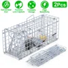 Aapo 2pack High-sensitive Reusable Rat Trap Cage - Quick-catch One-touch Trigger, Solid Galvanized Wire,  In Silver