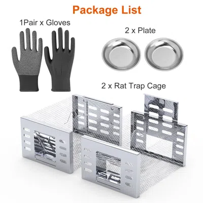 Aapo 2pcs Humane Rat Trap Catch And Release Live Mouse Cage Traps With Automatic Continuous Cycle Trappin In Silver