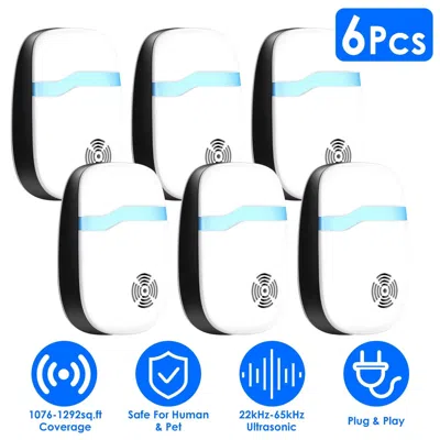 Aapo 6 Packs Ultrasonic Pest Repellers Electric Plug-in Indoor Pest Control Mouse Repellent Chaser Deterr In White