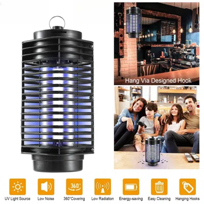 Aapo Electric Bug Zapper Uv Light Flying Zapper Insect Killer Lamps Pest Mosquito Fly Trap Catcher Odorle In Black