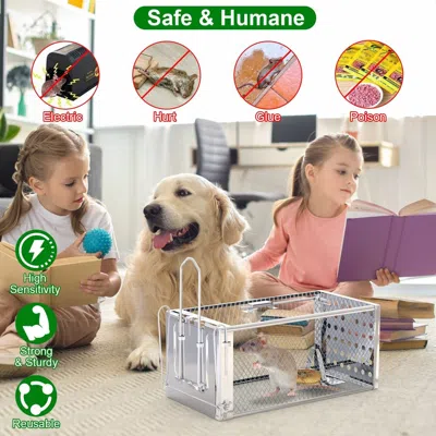 Aapo High Sensitivity Rat Trap Cage - Stainless Steel Construction, Humane & Safe - Auto-locking Door, In In Multi