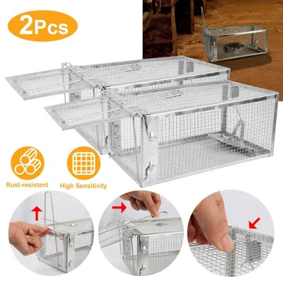 Aapo Rat Trap Cage Humane Live Rodent Trap Cage Galvanized Iron Mice Mouse Control Bait Catch With Detach In Transparent