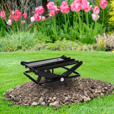 Aapo Sensitive Mole Trap With Scissor Jaws - Heavy-duty, Chemical-free, Easy To Use, Long-lasting Lawn Pr In Black