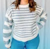 Aapparella Bennett Sweater In White/grey In White