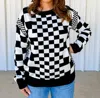 Aapparella Checkered Sweater In Black/white