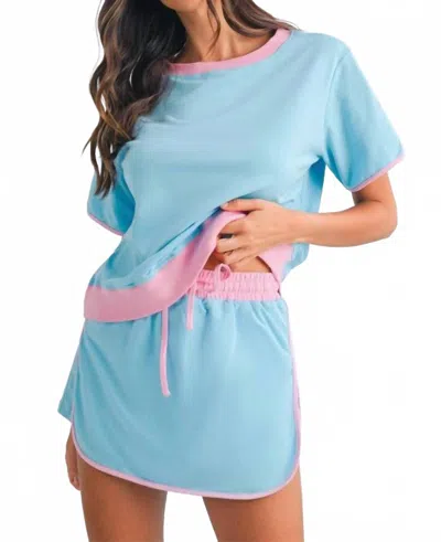 Aapparella Colorblock Skort Set In Blue