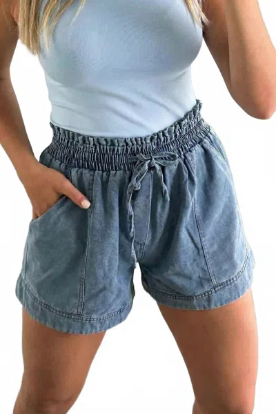 Aapparella Cozy Denim Shorts In Dusk Blue