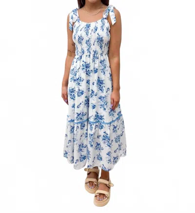 Aapparella Darling Delight Floral Maxi Dress - Plus In Blue
