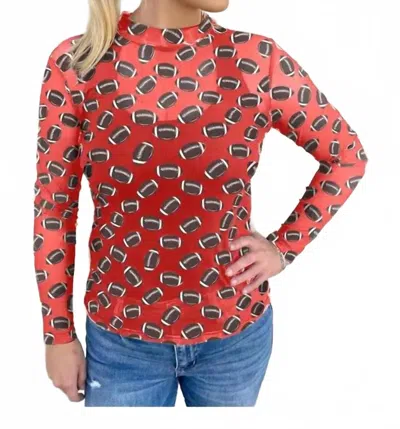 Aapparella Mesh Football Print Top In Red