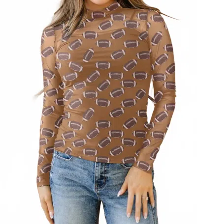 Aapparella Mesh Football Top In Tan In Brown