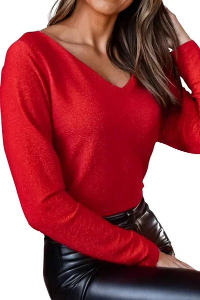 Aapparella Metallic Bowknot Top In Red