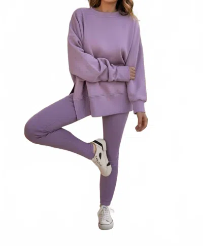 Aapparella Naomi Sweatshirt And Leggings Set In Orchid In Purple